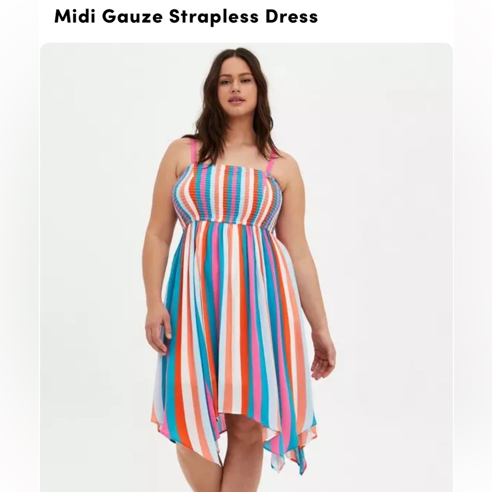 Torrid gauze striped dress